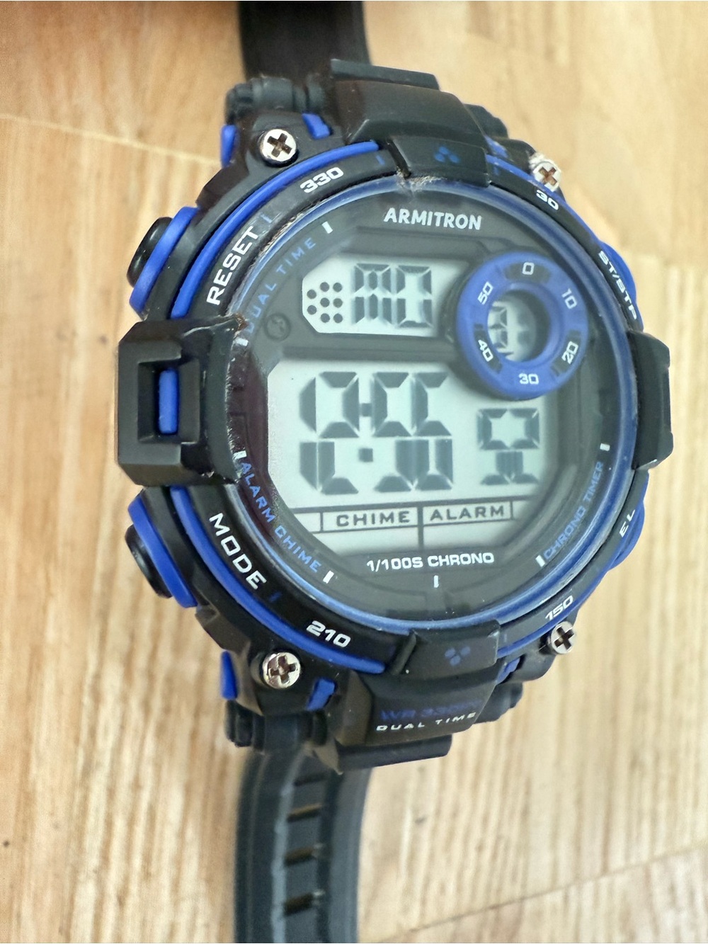 Armitron digital blue and black sport watch NEW BATTERY
